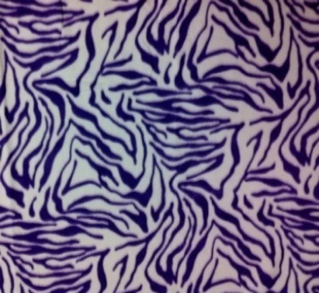 Purple & White Zebras Stripes Fleece Fabric